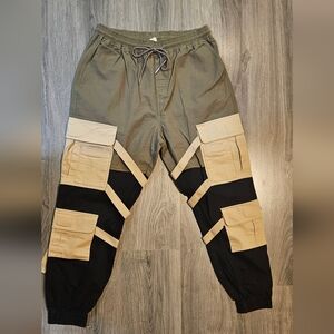 Hot & Delicious Olive and Black Cargo Pants